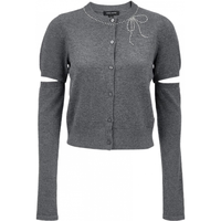 VERO MODA 325345007 含绵羊毛钉钻可拆卸袖针织衫 花岗石灰色加花色 XS