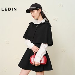 乐町 方领背心裙/翻领披肩/假两件连衣裙
