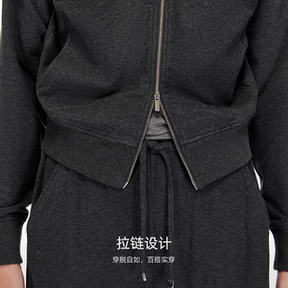 VERO MODA 含棉连帽拉链卫衣套装 花岗石灰色 XS