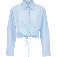 VERO MODA 325305046 含棉镂空花形下摆系带女士衬衫