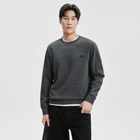 七匹狼 含羊毛花纱磨毛 黑灰 XL 男士卫衣