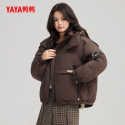 鸭鸭羽绒服 女士2025冬新品短款宽松时尚百搭加厚鸭绒保暖外套