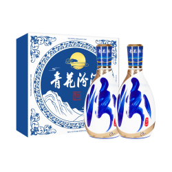 汾酒 京东自营 53度青花25汾酒 中秋限定礼盒装 500ml*2瓶 中秋送礼