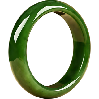 中国黄金 和田玉手镯 天然碧玉菠菜绿 宽面 58-60mm