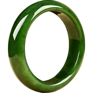 中国黄金 和田玉手镯 天然碧玉菠菜绿 宽面 58-60mm