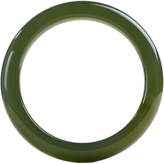中国黄金 和田玉手镯 墨玉湖水绿 54-56mm