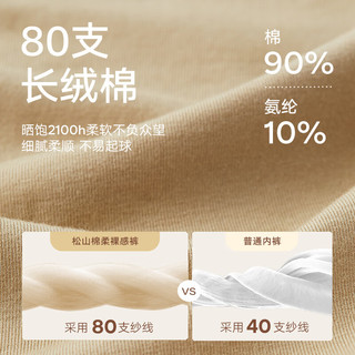 松山棉店 80S长绒棉抑菌 空气灰+浅松绿+深灰 3条装 2XL 男士内裤