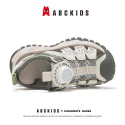 ABCKIDS 儿童旋钮扣运动凉鞋 夏季男女童透气护趾软底耐磨户外溯溪鞋