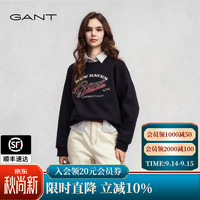 GANT 秋冬新款女生厚款加绒上衣美式休闲运动卫衣 991-蓝色 L