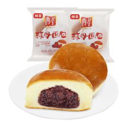 桃李 酵母面包红豆馅营养早餐手撕软面包西式糕点零食整箱6袋510g