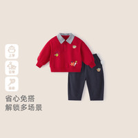 jellybaby 女宝翻领上衣拜年服套装2件套上衣+裤子（2色可选 五折好价）