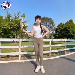 小马宝莉 2026新款儿童打底裤女童春秋超弹力长裤子 深灰色 160 身高建议150-160CM