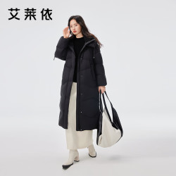 艾莱依 商场同款长款羽绒服女 阑夜墨空