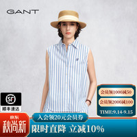 GANT 26年春夏女士新款纯棉条纹衬衫无袖休闲百搭衬衣 426-蓝色 L