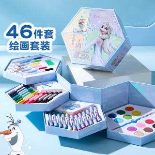 迪士尼 包邮 儿童画画套装小学生专用绘画工具蜡笔幼儿园可水洗水彩笔伴手礼