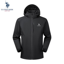 U.S. POLO ASSN. 冲锋衣男三合一外套 幻影黑    S