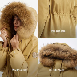 坦博尔 鹅绒派克毛领工装羽绒服 男女同款