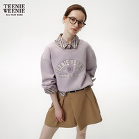 TEENIE WEENIE 美式复古格纹拼接 紫色 S 女士卫衣