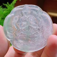 厚山 天然缅甸A货翡翠 冰种高冰 六臂观音吊坠