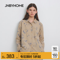 江南布衣 HOME江南布衣新款秋冬上衣翻领印花家居服