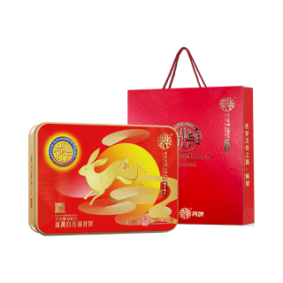 荣华 双黄白莲蓉月饼 600g 6个装 月兔版礼盒
