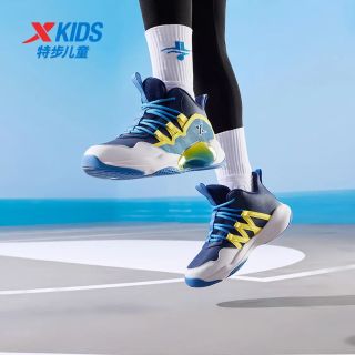 特步 战眸 儿童篮球鞋 秋冬柔软革面舒适百搭运动鞋