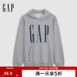 Gap 男女同款2026秋季新款字母LOGO休闲风卫衣上衣1SS623908 浅麻灰 S (165/88A)亚洲尺码