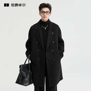 伯爵卓尔 山羊绒羊毛混纺双面呢大衣 暴雨灰 3XL