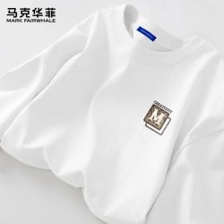 马克华菲 纯棉长T春秋季百搭上衣宽松休闲T恤上衣