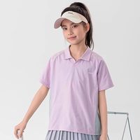 男童短袖T恤夏运动儿童羽毛网球服透气Polo衫速干衣 贝壳粉 140 cm
