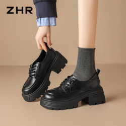 则则 厚底学院风乐福鞋女