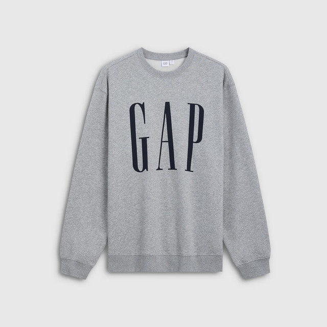 Gap 男女装2026秋新品logo印花抓绒圆领宽松卫衣上衣1SS623909 灰色 L (175/96A)亚洲尺码