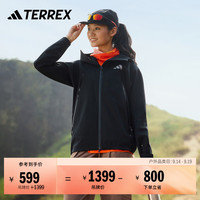 adidas 户外防水透湿耐磨运动连帽冲锋衣男女春季阿迪达斯TERREX
