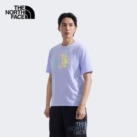 北面 短袖T恤男女款宽松短袖户外休闲8GZ4 蓝紫色/0VI XS