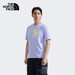 北面 短袖T恤男女款宽松短袖户外休闲8GZ4 蓝紫色/0VI XS