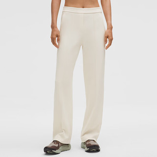lululemon Softstreme Pintuck 女士中褶中腰长裤 浅象牙白 M LW5GTUA