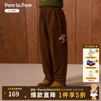 Paw in Paw PawinPaw卡通小熊童装26年秋季新款男童刺绣直筒裤长裤休闲时尚 Brown棕色/85 120