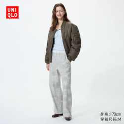 优衣库 法兰绒舒适长裤女装休闲裤裤子489763 03 灰色 XS