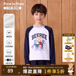 Paw in Paw PawinPaw卡通小熊童装26年秋季新款男女童圆领长袖T恤 Navy藏青色/59 140