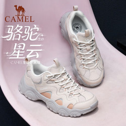 骆驼 星云2代老爹鞋2026新款户外防滑缓震运动鞋复古厚底休闲女鞋 K26C097002，粉/棕，女 36