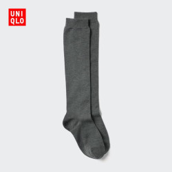 优衣库 女装HEATTECH高筒袜/袜子25秋冬480731 08 深灰色 S /M/23～25 cm