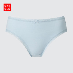 优衣库 棉质短裤/普通腰/三角女装内裤487040 60 浅蓝色(此商品不支持七天无理由退换货) S