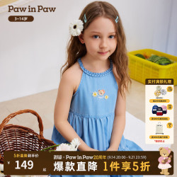 Paw in Paw PawinPaw卡通小熊童装26年夏季新款女童A字廓形牛仔连衣裙宽松 Indigo牛仔蓝色/55 160