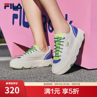 FILA 岩石鞋｜帆布鞋女士ROCK夏时尚休闲鞋 白棉花糖/炫目蓝-MD 36