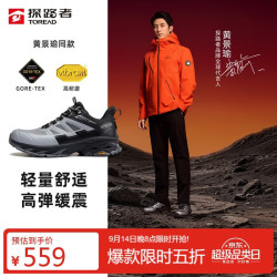 探路者 徒步登山鞋户外防水GORE-TEX鞋 中灰黑色男 44