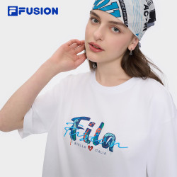 FILA 凉感纯棉T|斐乐官方 FUSION潮牌T恤情侣男女针织潮流短袖