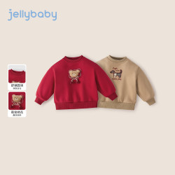 jellybaby 新品冬款女童立体小熊圆领上衣露营