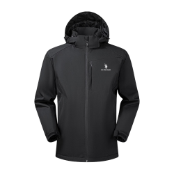 U.S. POLO ASSN. 三合一冲锋衣 幻影黑 S 男士夹克