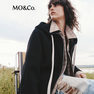 MO&Co. 摩安珂 绵羊毛骆驼绒连帽廓形女士大衣