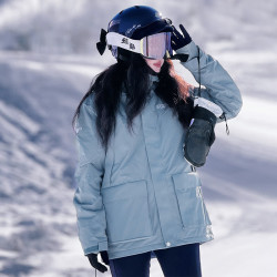拓路者 石墨烯滑雪服女冬季专业防风防寒保暖棉服男户外登山服外套冲锋衣 浅蓝色 S